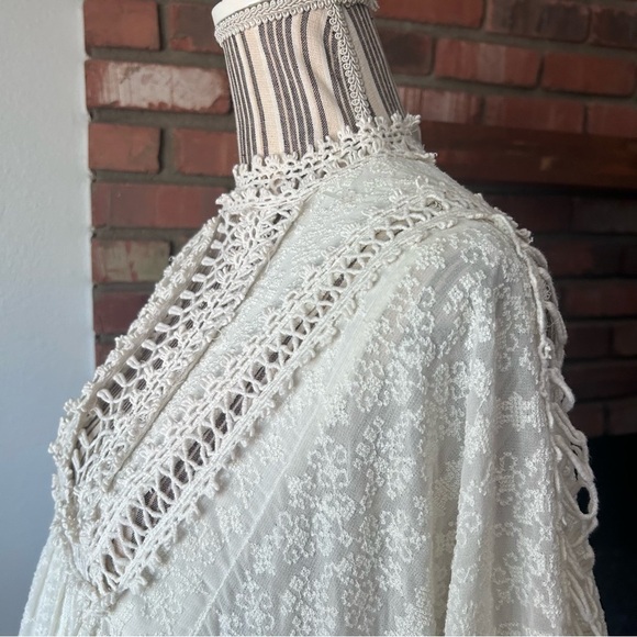 Free People Venice Crochet Mini Dress in Ivory Sz S - Picture 10 of 13